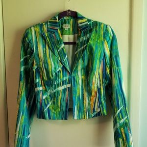 Cache watercolor cropped jacket